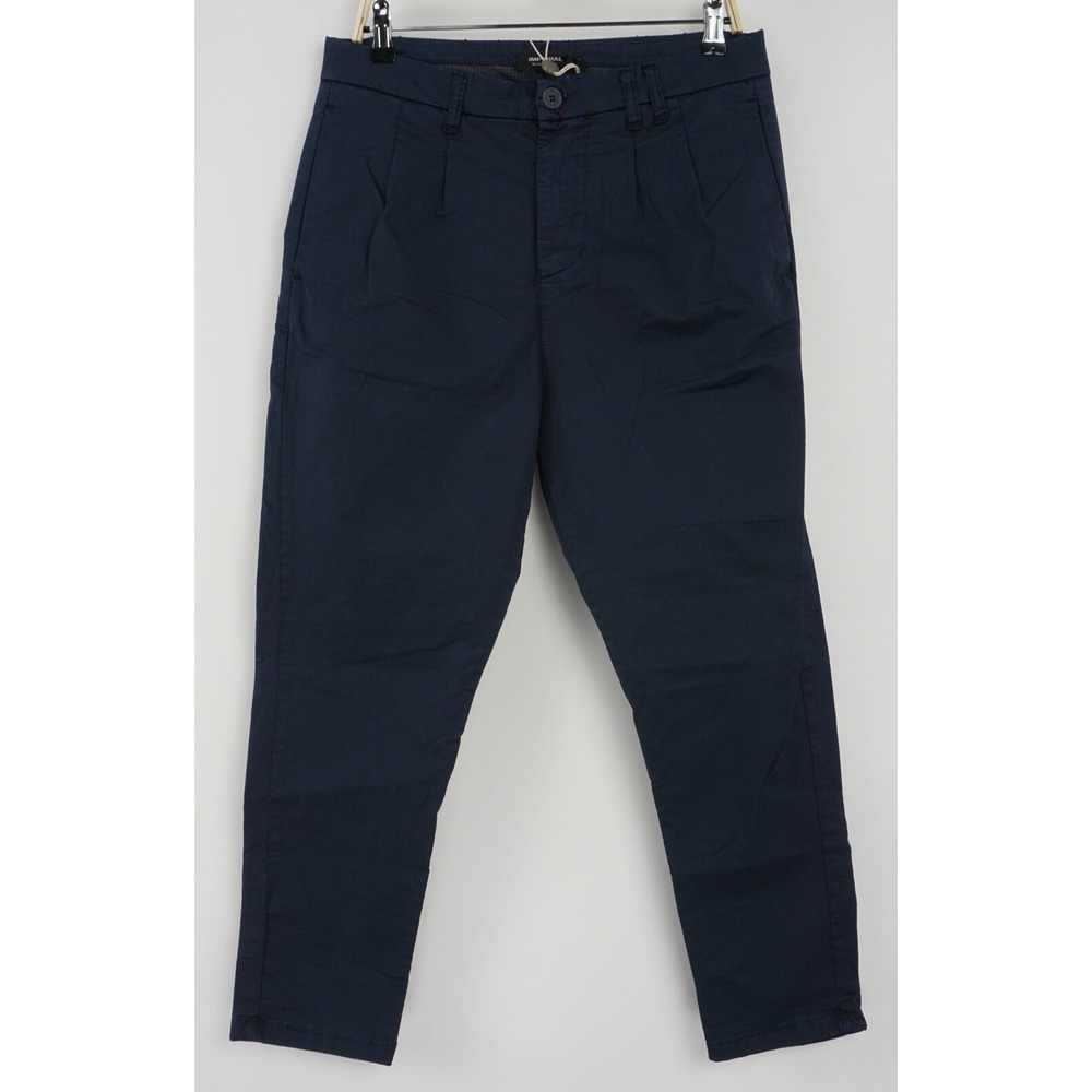 New Imperial Black Label Men's 38 x 35 Navy Blue Stretch High Pleated Chino Pant